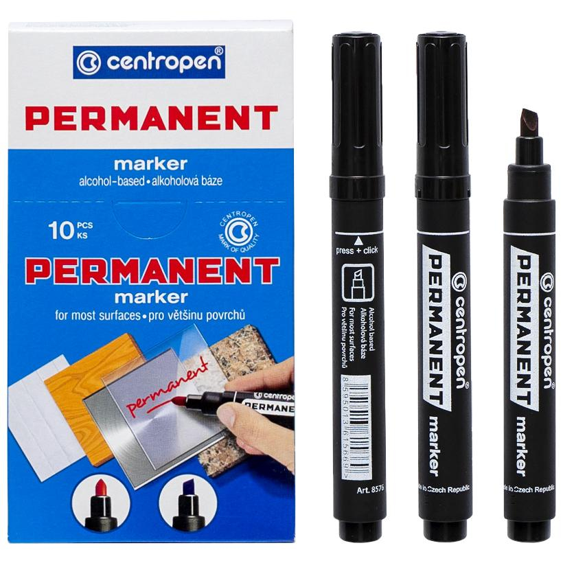 Маркер перманентний 2,5мм. клиновидний, чорний. Centropen 8576
